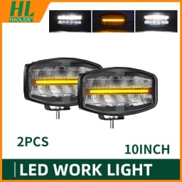 HAOLIDE 10 inch LED Bar Offroad Spot Flood Combo LED Light Bar Work Light for Truck Car Yellow White 4x4 Boat Pickup Headlight