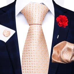 New Style 8 CM Red Paisley Tie Handkerchief Cufflink Pin Set For Men Necktie Clothing Accessories Wedding Gravatas Fit Party
