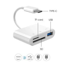 Type C Card Reader SD TF Memory Card Reader USB C OTG Adapter High Speed Data Transmitter for Phone 15 Macbook Smart Cell Phone