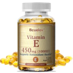 Bcuelov Vitamin E 1000 IU 450mg - for skin, hair, circulatory health, immune system support - antioxidant supplement