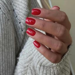 24pcs French-Pressed Dark Red Square Medium-Length False Nails Reusable Acrylic Nails Full Coverage Acrylic False Nails