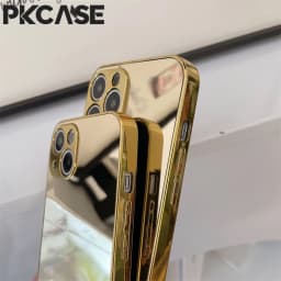 PKCASE Electroplated Mirror Phone Case For iPhone 17 Air 16 15 14 Plus 13 12 Pro Max Shockproof Protective Cover