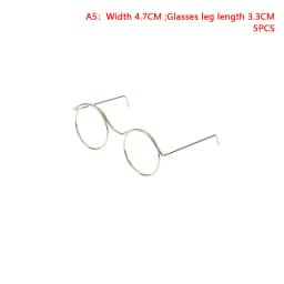 5PCS Miniature Eyeglasses Metal Round Frame Lensless Eyewear Toy Retro Doll Glasses DIY Doll Dressing Accessories Spectacles