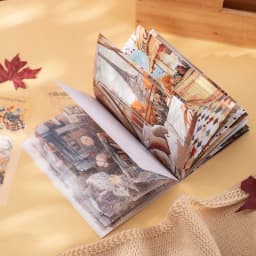 20 Sheets Paris Autumn Series Travel Theme Dual Material Sticker Book for DIY Scrapbooking Photo Frame Collage Decoration