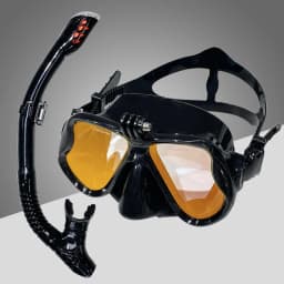 Diving Mask with Sports Camera Mount, Electroplated Tempered Glass, Silicone Strap, Safe and Comfortable Design