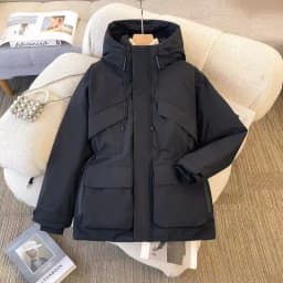 New Ladies Down Cotton Jacket 2026 Hooded Thicken Warm Lady Outerwear Long Sleeve High Quality Women's Winter Parka Coat
