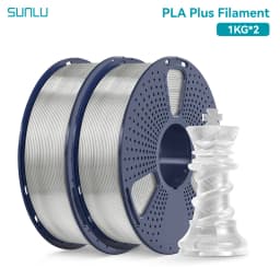 SUNLU 2Roll PLA Plus/Clear Filament 1.75mm +/- 0.02 mm 1kg Spool (2.2lbs) Neatly Arranged No Knot Filament Fit Most FDM Printer