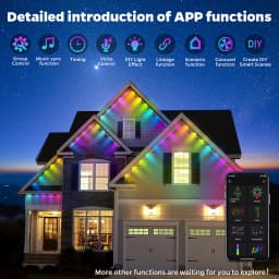 300FT 180LED Permanent Eaves LED Lights Outdoor Waterproof RGB String Lights DIY Scene Christmas Birthday Holiday Party Lighting