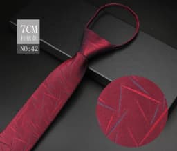 Luxury 7cm Mens Tie Pre-tied Easy Wear Neck Tie For Men Zipper Lazy Pre-tied Business Wedding Stripes Plaid Women Necktie