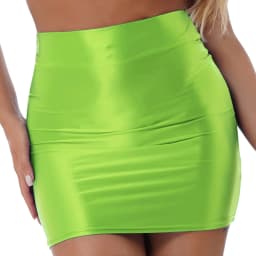 Womens Glossy Pencil Skirt Solid Bodycon Skirts Casual High Waist Rave Party Clubwear Elastic Miniskirt for Stage Performance