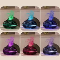 2024 New Simulated Flame Humidifier Colorful Night Light Ultrasonic Atomization Can Add Essential Oil Small Aromatherapy Machine