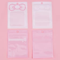20pcs/lot Pink Clear Ziplock Bag Bow Tie Candy Cookies Packaging Bags Jewelry Ornament Beads Storage Pouches Gifts Snack Bag