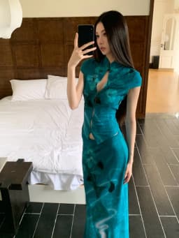 CHEERART Summer 2 Piece Set Women'S Matching Sets Chinese Fashion Floral Mesh Outfit Skirt And Top Set 2026 Designer Clothes