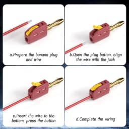 4mm Banana Plug High Current Quick Connect Gold-Plated 32A 10PCS Banana Connector