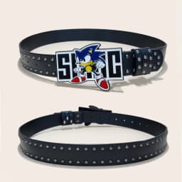 Exaggerated INS Harajuku Y2K Thousand Nights Black Speed Boy Belt Cropped Studded Decoration Belt Street Style For Men Women Chi