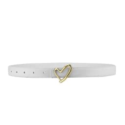 Women's Leather Belt with Smooth Heart Buckle, Minimalist and Premium Style, Suitable for Jeans, Suits, and Dresses