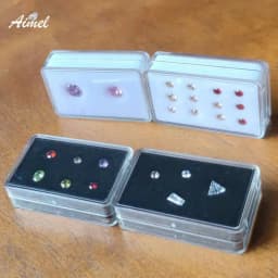 Clear Loose Diamond Storage Box 40x40mm Gemstone Packaging Organizer 57x37mm Pendant Jewelry Display Tray for Stones Showcase