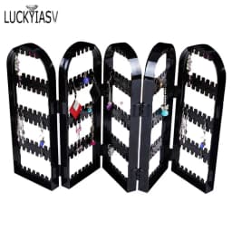 Clear 120/180/240/360 holes Plastic Earrings Studs Display Rack Folding Screen Earring Jewelry Display Holder Storage For Stud