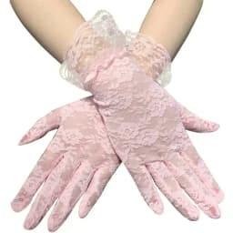 New Lace Full Finger Party Short Gloves For Women Girls Kids Black Solid Knitted Mittens Outdoor Dance Dress Up Bride's Gloves