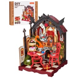 Rolife Wooden 3D Puzzle Toys - Rosa Salon DIY Miniature Dollhouse Model Building Kit with LED Light for Home Decor Holiday Gift for Adults Teens