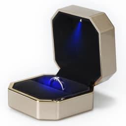 1Pc LED Jewelry Ring Box Luxury Velvet Rubber Necklace Pendant Gift Display Box With Light For Proposal Engagement Wedding Case