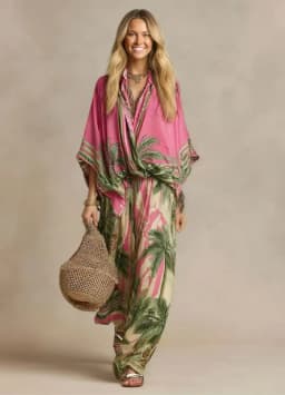 Fashion Printed Tops & Long Pant Sets Summer Woman Beach Holiday Suit Casual Loose Wide Leg 2 Piece Sets Female Vacation Suits