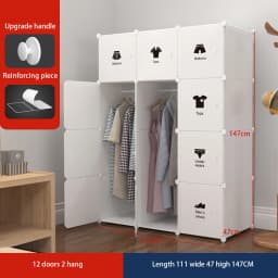 Plastic Cube Storage Bins, Bedroom Armoire With Doors, DIY Toys Organizer Shelves, Clothes Dresser Closet Modular Cabinet