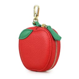 CONTACT'S Genuine Leather Bag Charm, Fruit Series Mini Pouch Keychain, Cute Handbag Pendant for Women, Female Small Item Holder