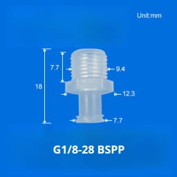 5PCS/lot Plastic Polypropylene Luer Lock Adapter Luer Lock to Thread 1/4-28UNF,10-32UNF,M6,M5,G1/8