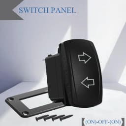 Waterproof 12V/24V 7-Pin DPDT Reverse Polarity Rocker Switch Blue LED Latching/Momentary On-Off-On for DC Linear Actuators Motor