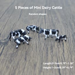 1 to 10pcs 1/87 Miniature Cow Ox Bull Cattle Figurines Farm Models Fairy Garden Sandbox Landscape Action Figures Toys Ornaments