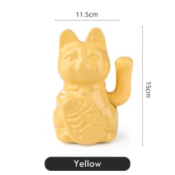 5.9 Inch Ceramic Lucky Cat Waving Arm Maneki Neko Beckoning Cat for Fortune Luck Wealth Prosperity Decoration Fengshui Ornament