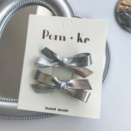 New elegant silver bow leather hair clips:Kids' stylish versatile alligator clips—high-quality, hair-friendly,perfect for babys