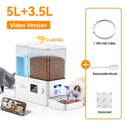 ROJECO 8.5L Automatic Pet Feeder Water Fountain WIFI APP Remote Control Smart Dog 5L Food Dispenser 3.5L Gravity Water Drinker 