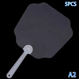 5Pcs Plastics Transparent Blank Fan Children DIY Stage Performance Hand Fan Decor For DIY Craft Make Hand Graffiti Fan
