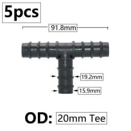 5pcs 16/20/25mm PE Pipe Barb Connector Straight Tee Elbow Plug Garden Water Hose Reducing Splitter Joint Drip Irrigation System