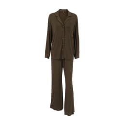 Autumn Brown 2026 Modal Pajama Set | Soft Long-Sleeve Cardigan & Trousers | Comfortable Women's Loungewear & Sleepwear (2-Piece)