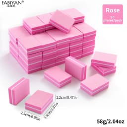 50Pcs/pack Mini Sponge Nail Buffer Block Double Sided Texture Nail File Buffers For Nail Pre-processing Polish Nails Accessories