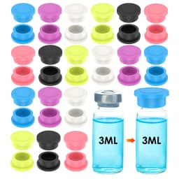 3ML Glass Vials Protective Vial Caps Leakproof Reusable Silicone Protective Cap For Insulin Bottles Eyeshadow Cream Container