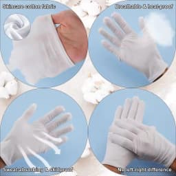 1/5Pairs Disposable Stretchable White Cotton Work Gloves Jewelry Inspection Gloves Men Women Household Cleaning Work