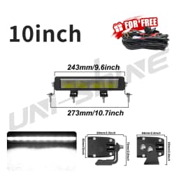 UNISHINE Slim 10-50 Inch Led Light Bar 6000K with Amber DRL 600W Work Light Bar 4x4 Offroad For Car Trucks ATV 4WD 12V 24V