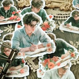 17pcs Creative Cute Self-made Boy Likes Reading Books Scrapbooking Stickers /Decorative DIY Craft Photo Albums Art Supplies