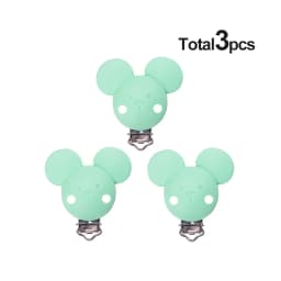 LOFCA 3pcs/lot Silicone Heart Mouse Shape 4.5CM Clips Creation Pendant Tools Multi Colors For Necklace Jewelry Accessories