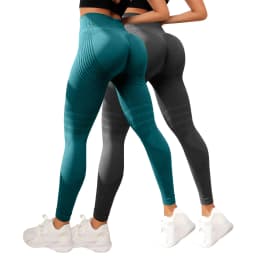 2pcs 3D Compression Leggings Cellulite Slimming Leggings Women High Waist Seamless Push Up Opaque Sport Pants For Yoga Fitness