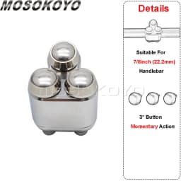 3&4 Buttons Motorcycle Switch 22mm 25mm Handle Controller Switches M-Unit Lights Starter Horn Universal 7/8" 1" Handlebar Switch