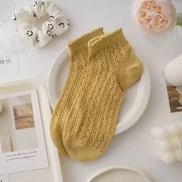 Cotton Women's Socks Frilly Ruffle Socks Spring Summer Casual Ankle Short Boat Socks Loose Knitting Solid Color Mid Tube Sock