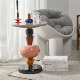 ‌Scandinavian Side Table, Colorful Accent Living Desk, Creative Bedside Cabinet, Candy-Inspired End Table