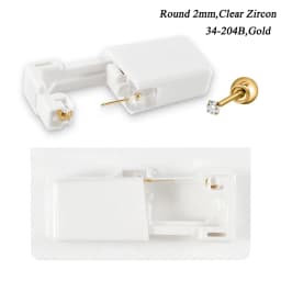 1PC 24K Gold Plated Earring Disposable Ear Piercing Unit Nickel Free Ear Studs with Ball Clasp Safety NO PAIN Piercer Machine