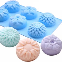 6 Cavity Silicone molds Flower Soap Mold DIY Handmade Soap Mold Handmade Chocolate Biscuit Cake Decoration for Baking Mold Craft