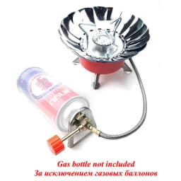 Outdoor Mini Portable Folding Heater Camping Lotus Burner Kitchen Cooker Heating Foldable Furance Head Card Gas Stove Wind Proof